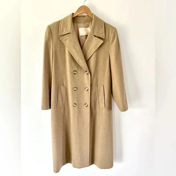 Pendelton Vintage Camel Brown Virgin Wool Double Breasted Coat Size 10 - Picture 1 of 12